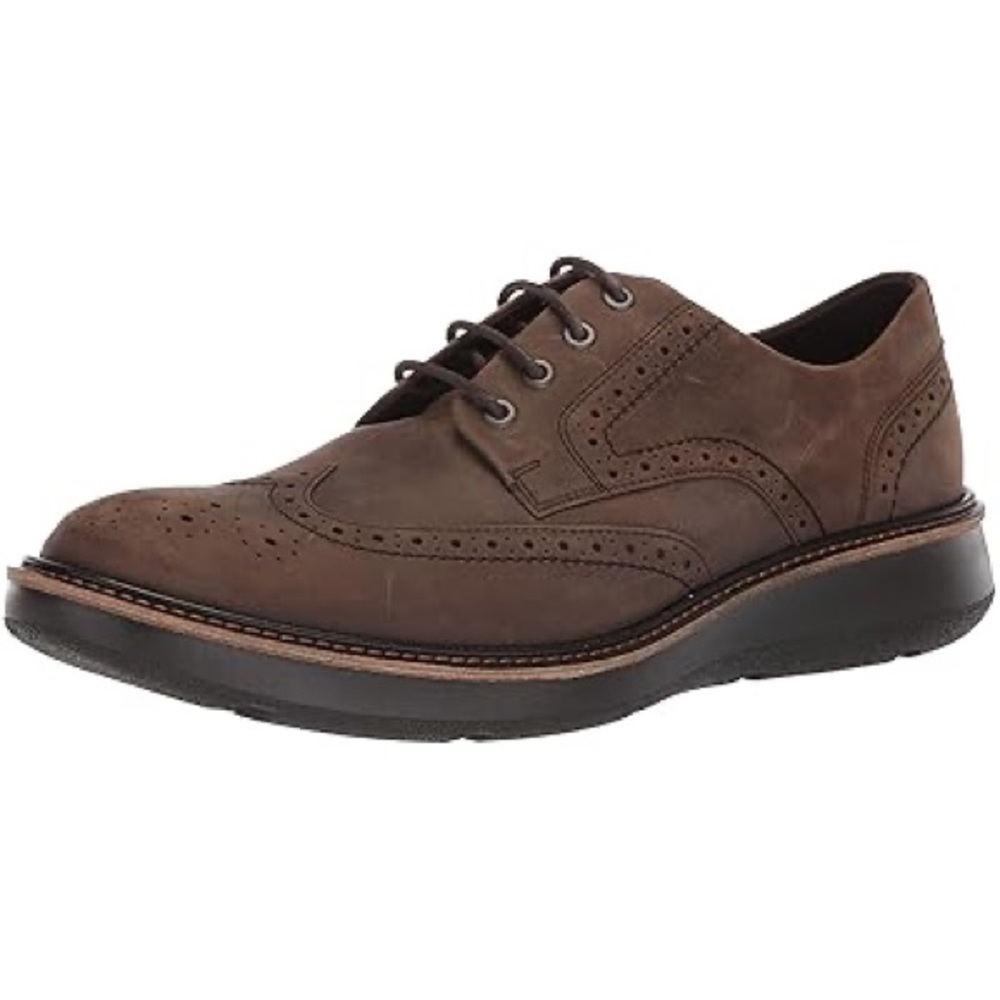 ECCO Men's Lhasa Brogue Tie Oxford Leather Dress Shoes‎ NWOB Size 9
